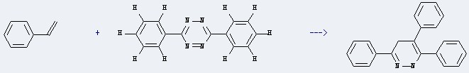 The 1,2,4,5-Tetrazine,3,6-diphenyl- could react with vinylbenzene to obtain the 3,5,6-triphenyl-1,4-dihydropyridazine